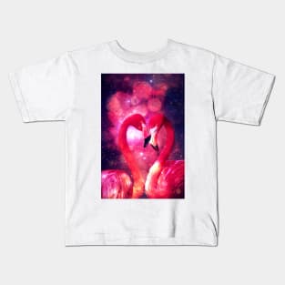 Flamboyant flamingos of the galaxy Kids T-Shirt